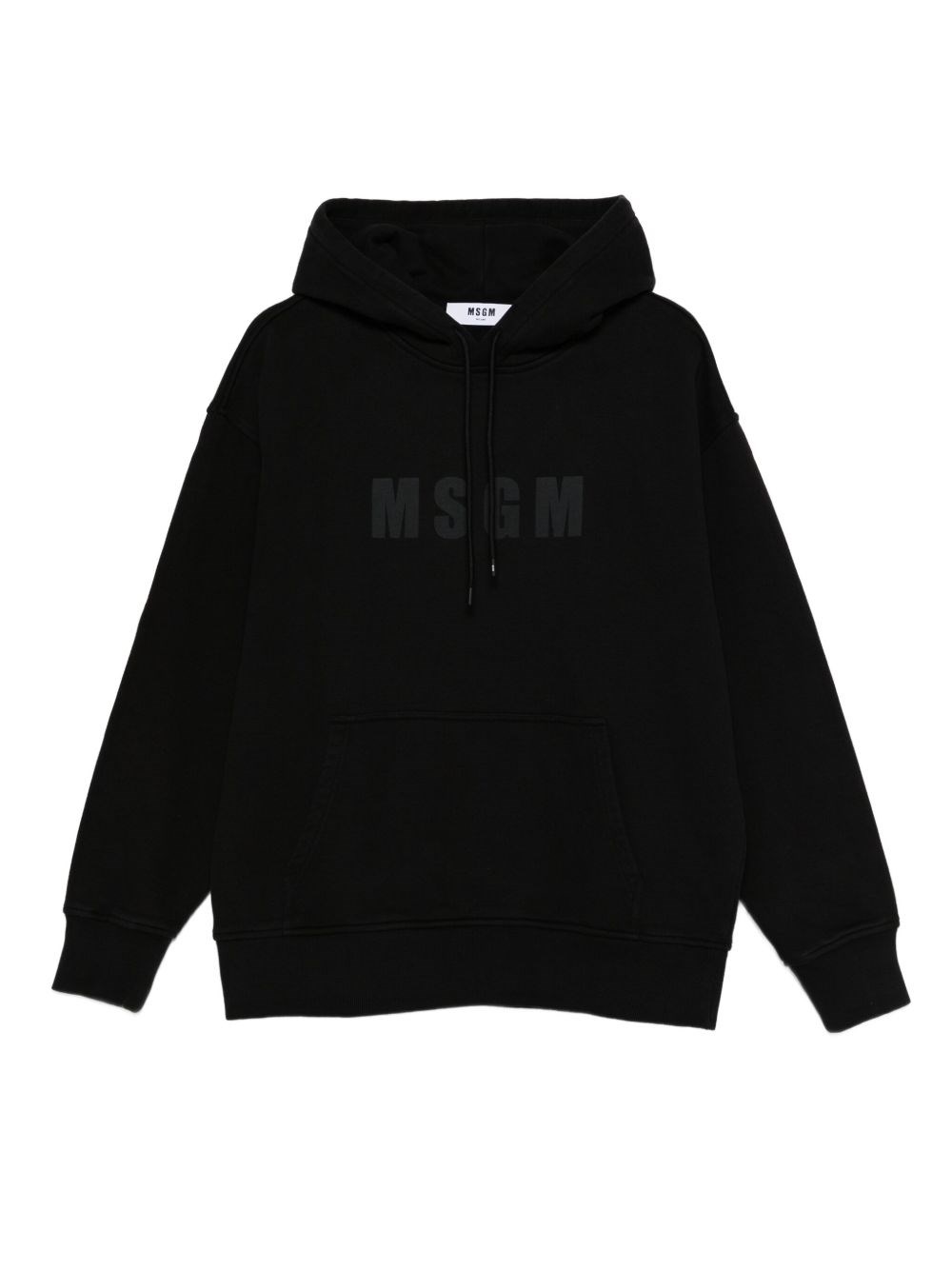 Msgm Cotton T-shirt With Front Printed Logo In Black