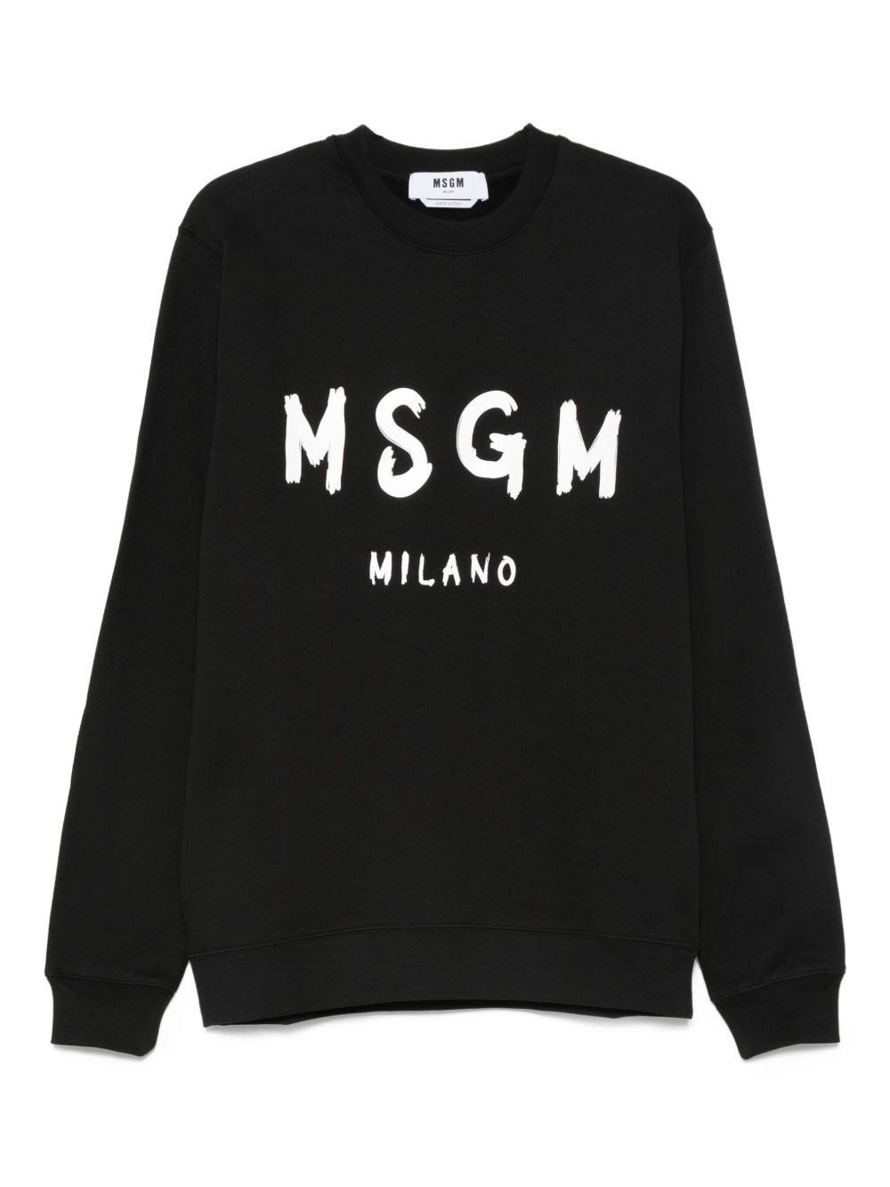 Msgm Crew Neck Long Sleeves Sweatshirt In Black