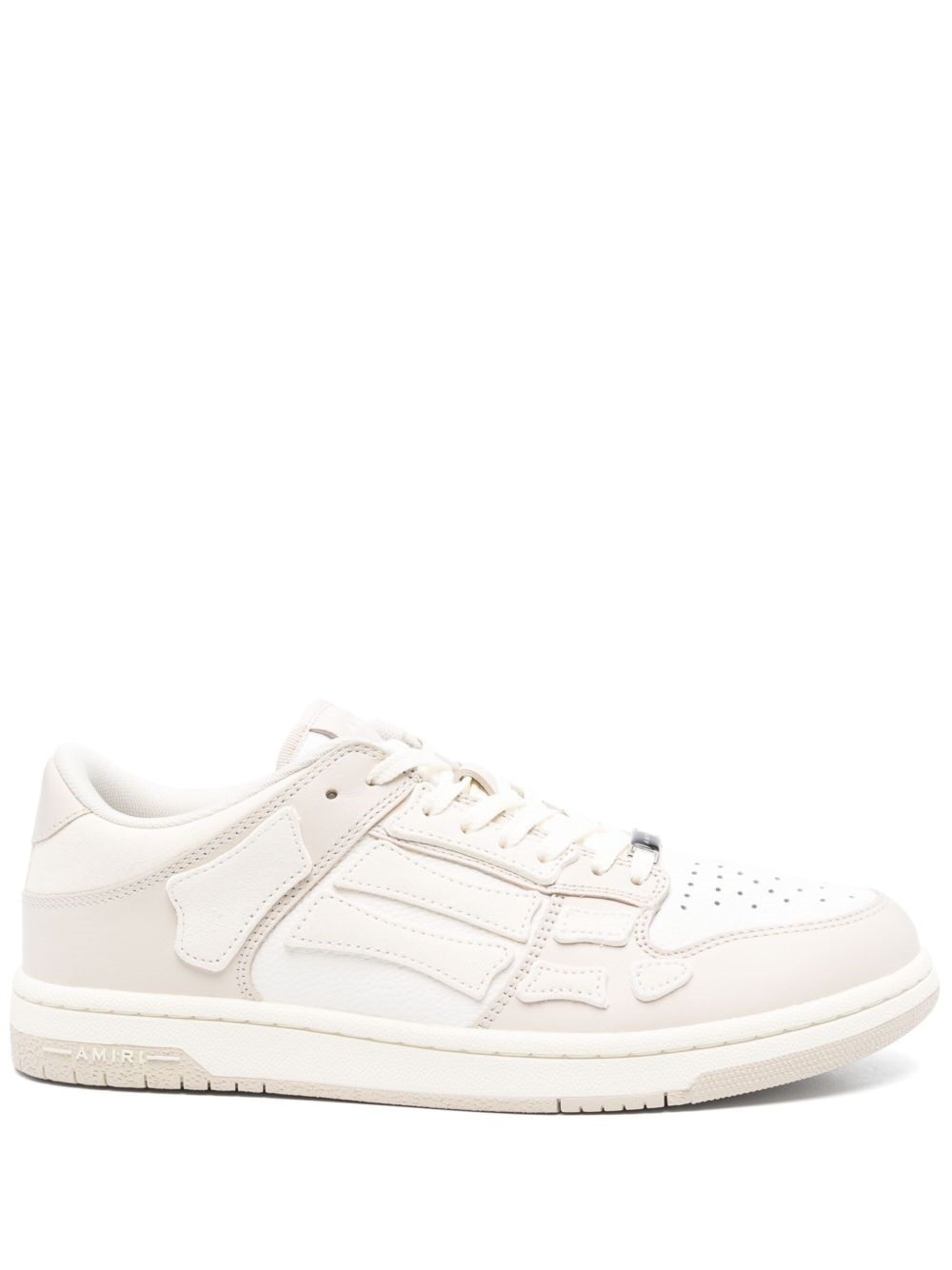 Amiri Pacific Bones Leather Panelled Sneakers In Neutral