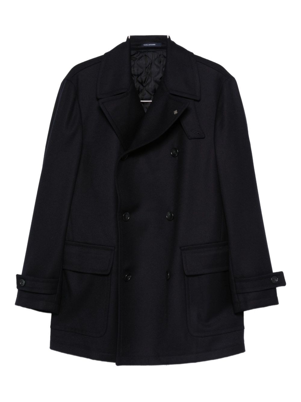 Tagliatore Double-breasted Wool Coat In Blue