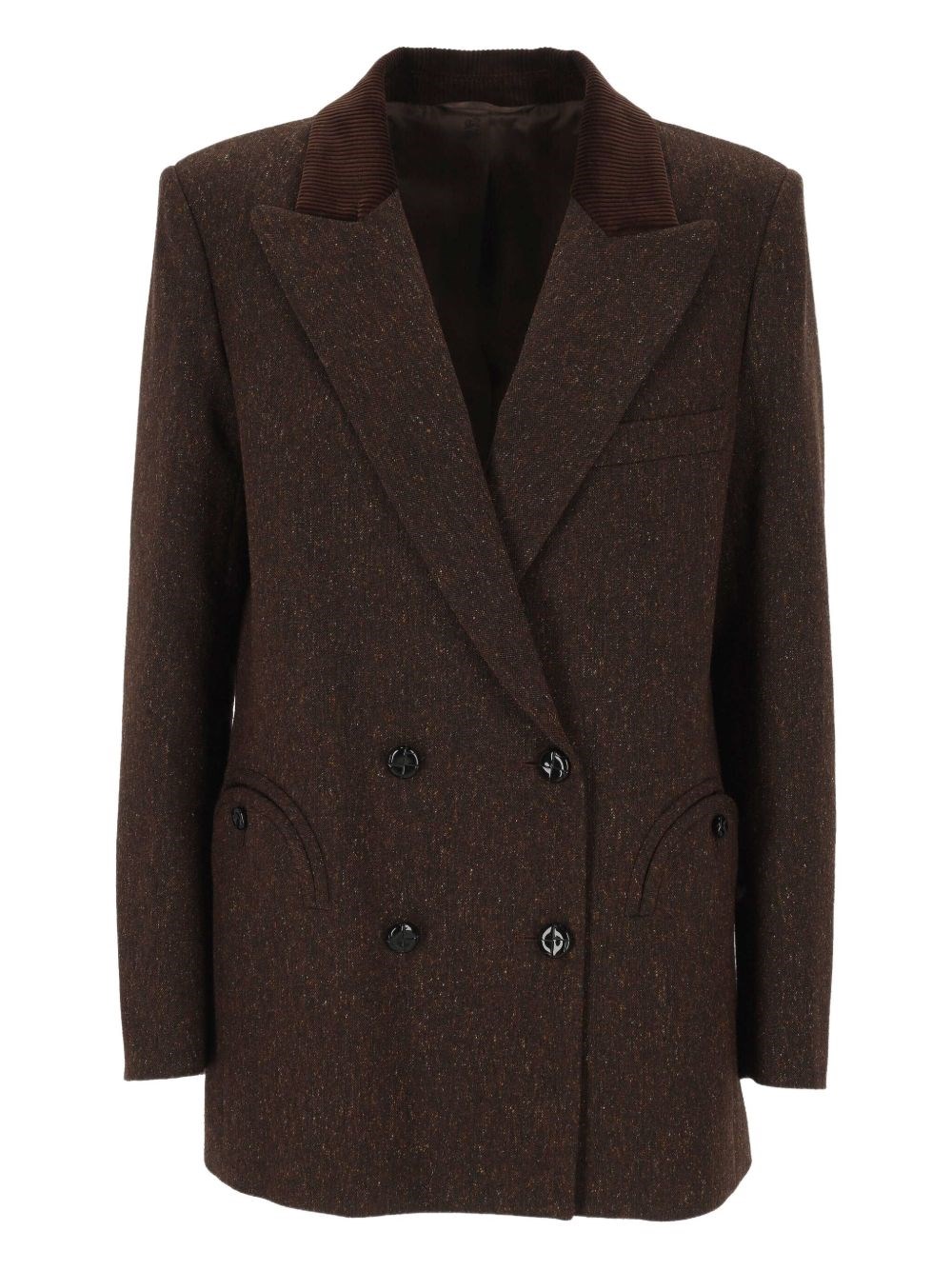 Blazé Milano Double-breasted Blazer In Brown