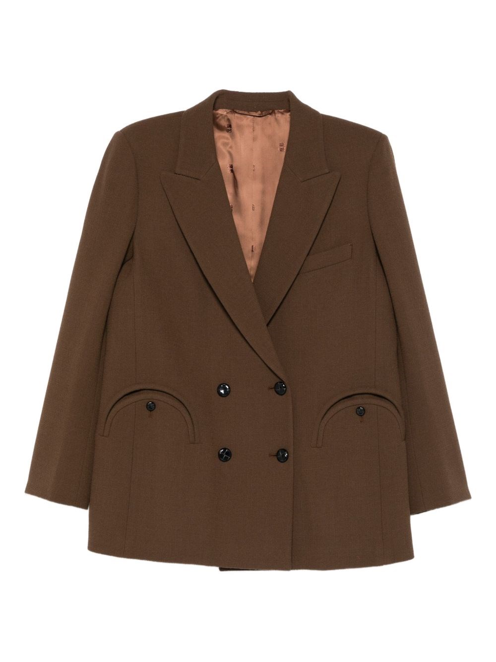 Blazé Milano Double-breasted Blazer In Brown