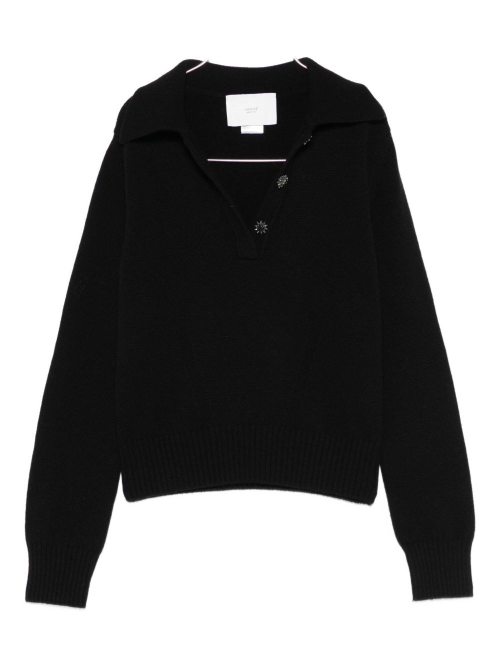 Vanisé Sweater With Jewel Buttons In Black