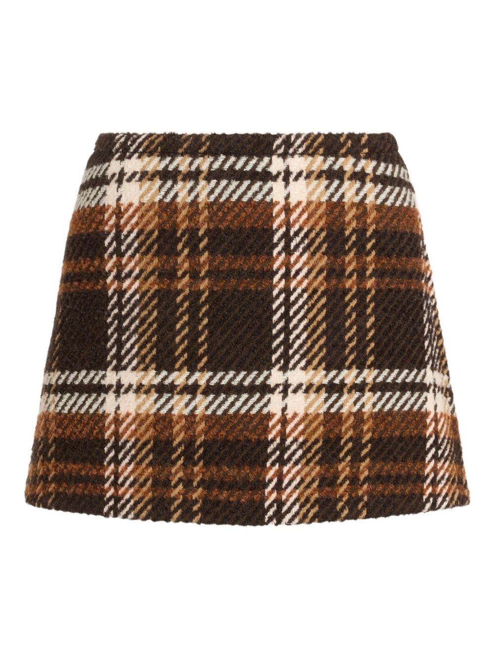 Patou Checked Wool-blend Mini Skirt In Multi