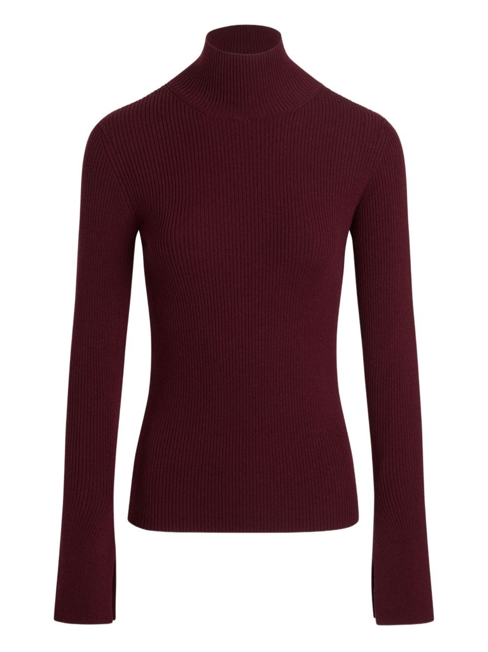 Patou Turtleneck Ribbed Sweater In Brown