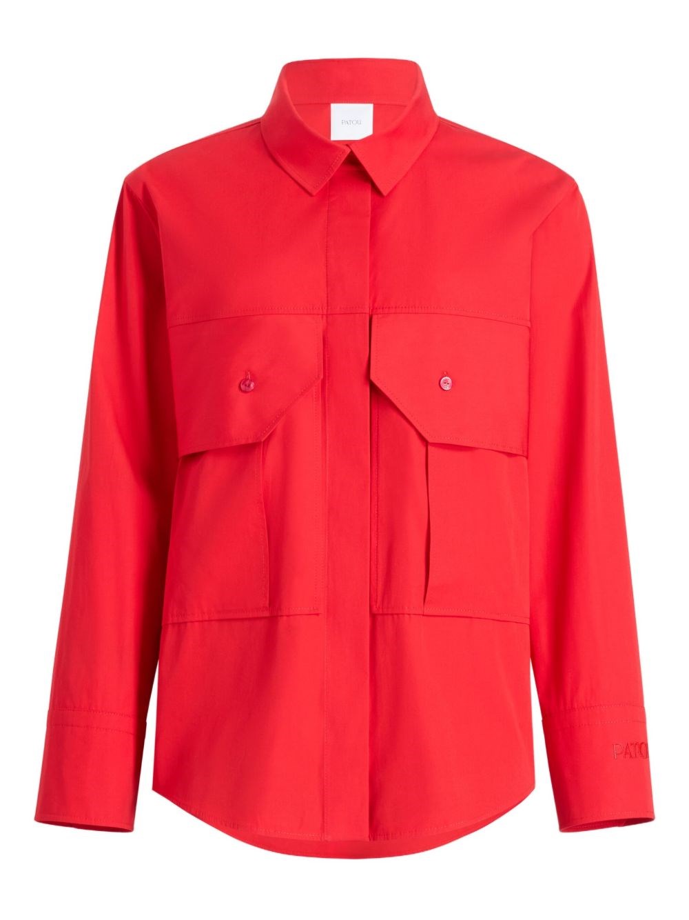 Patou Pocket-detail Organic Cotton Shirt In Red