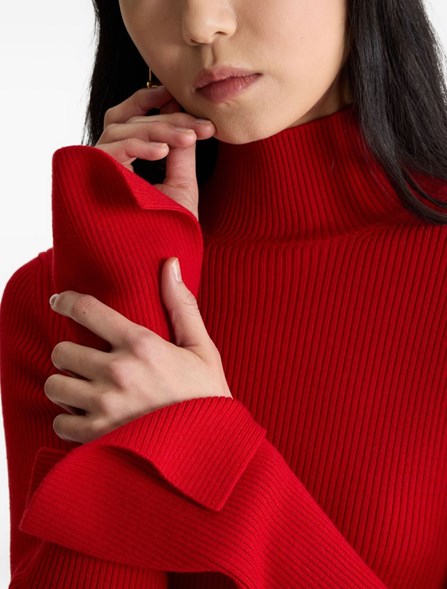 PATOU - Maglione a costine in misto lana