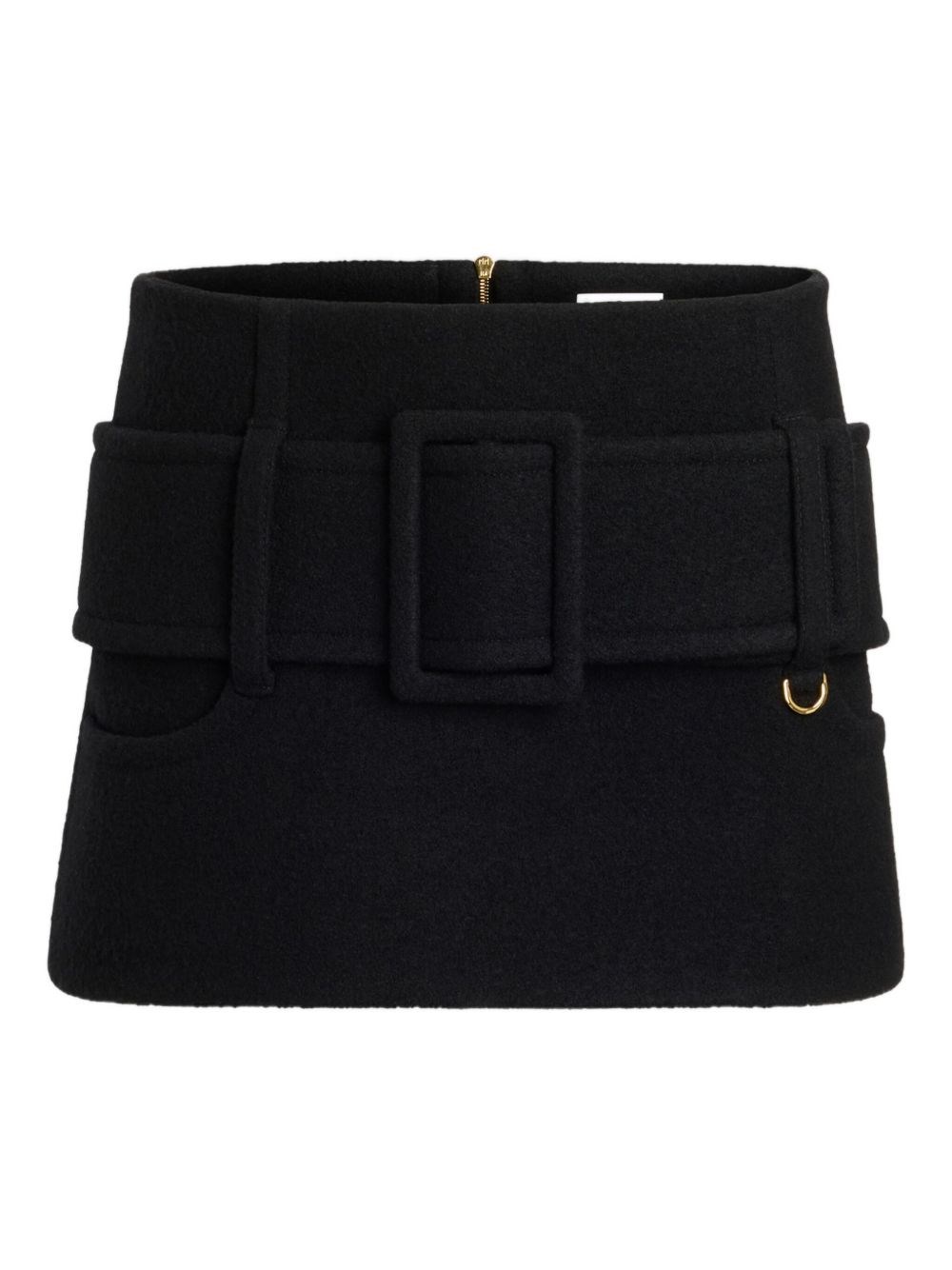 Patou Mini Skirt With Wide Belt And Side Pocket In Black