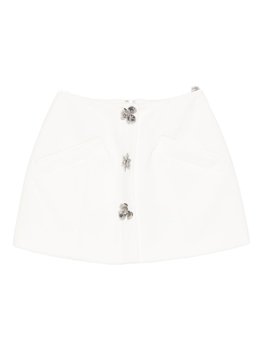 Blumarine Double Crepe Mini Skirt In White