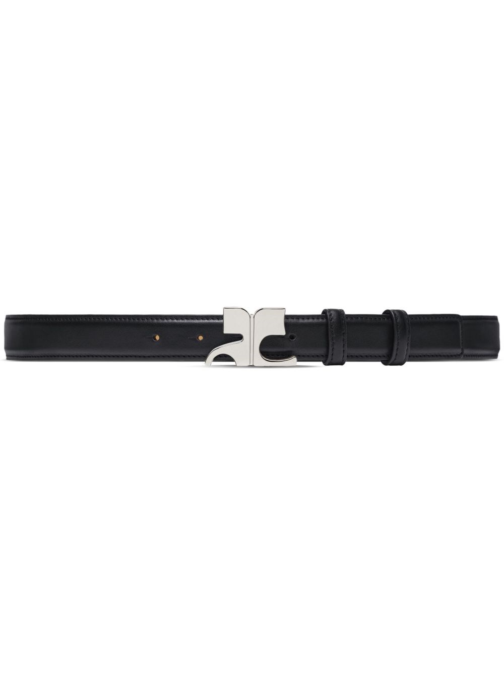 Courrèges Glossy Burgundy Patent Leather Belt In Black
