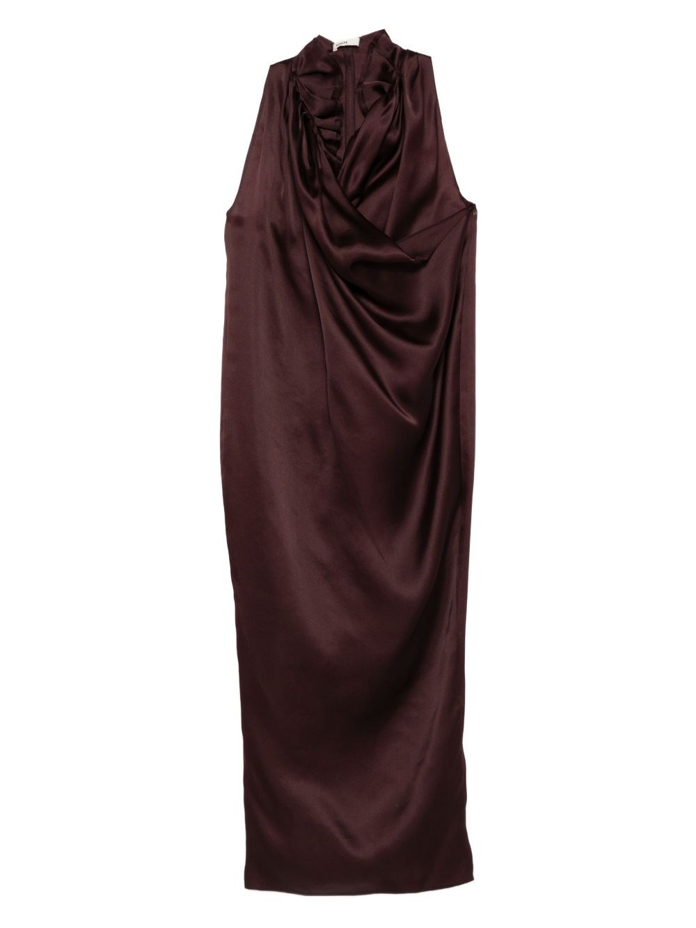 Khaite Draped Silk Dress In Brown