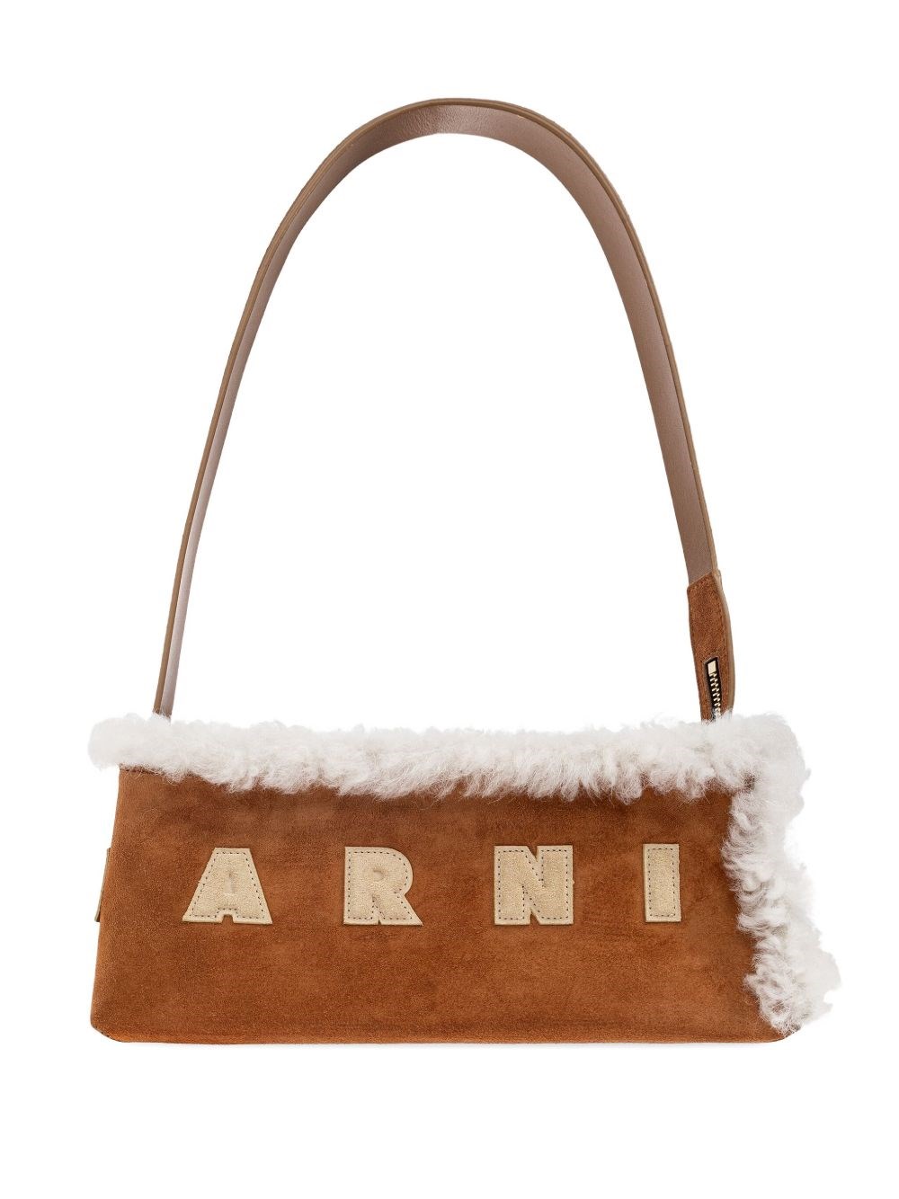 Marni Shearling Baguette Museum Bag In Multi