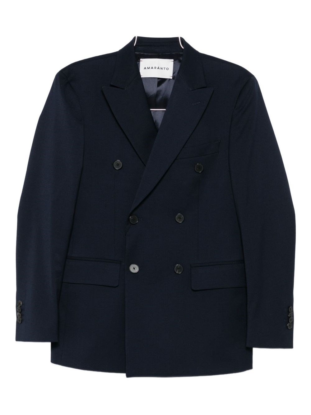 Amaranto Double-breasted Blazer In Blue