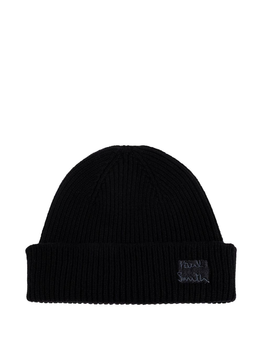 Paul Smith Ribbed Beanie In Black