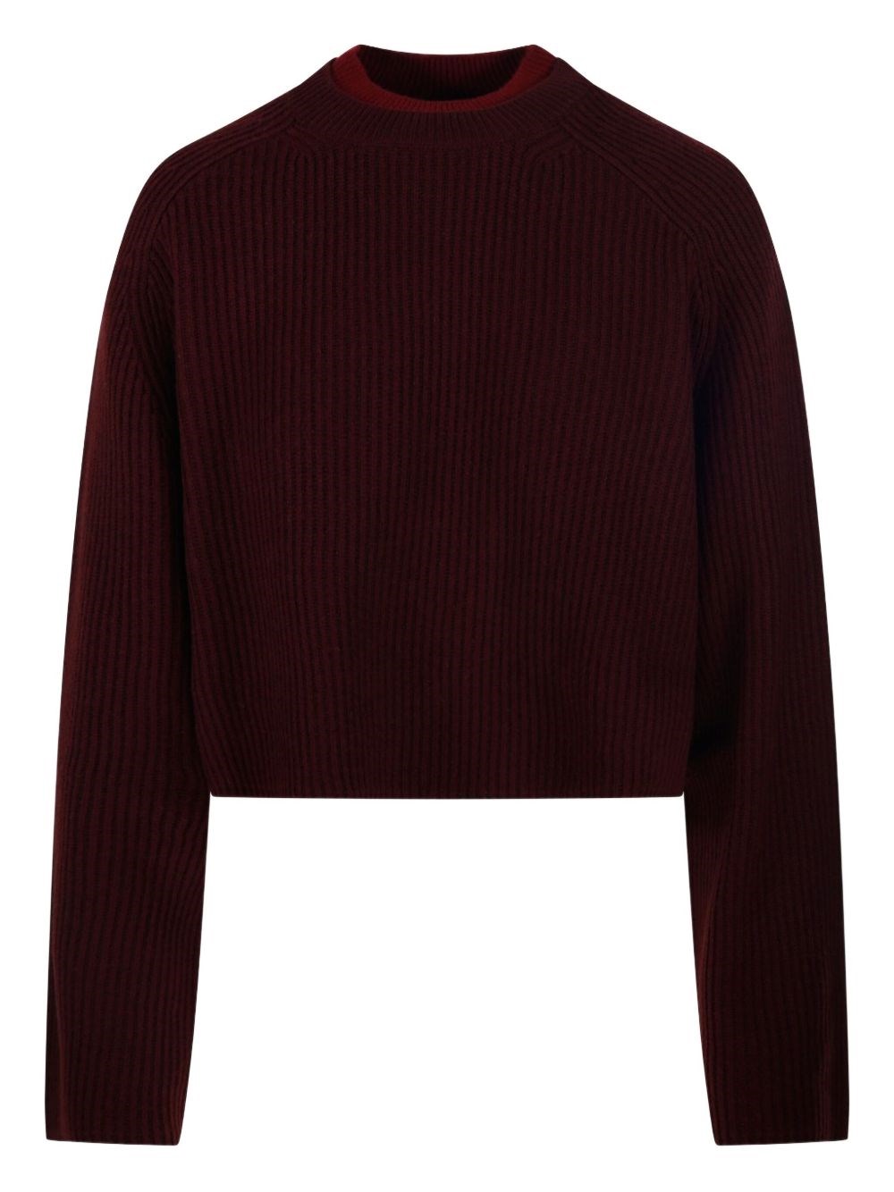 Max Mara Ribbed Cropped Sweater In Red