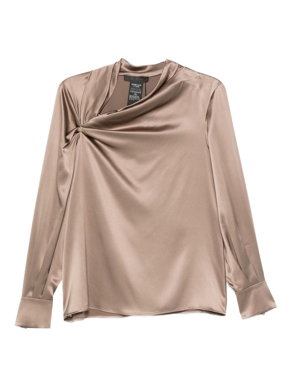Max Mara Silk-satin Blouse In Brown