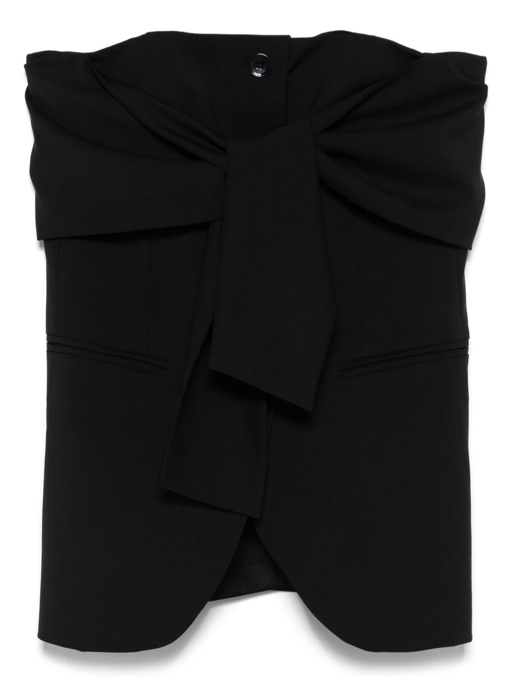 Max Mara Wool Canvas Bustier Top In Black