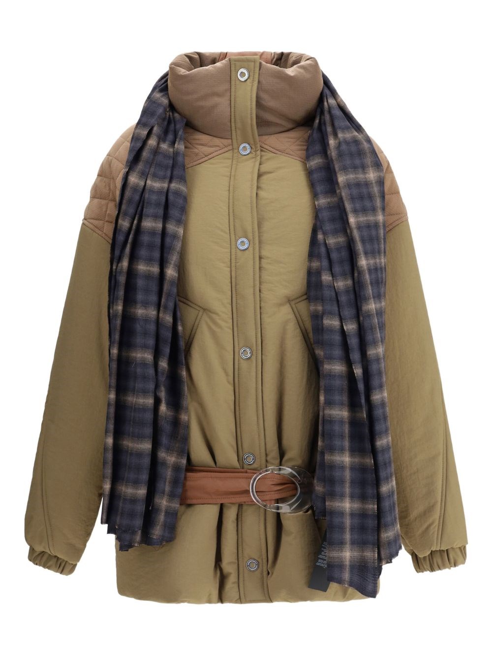 Marbell Brown Polyamide Full-length Jacket In Green