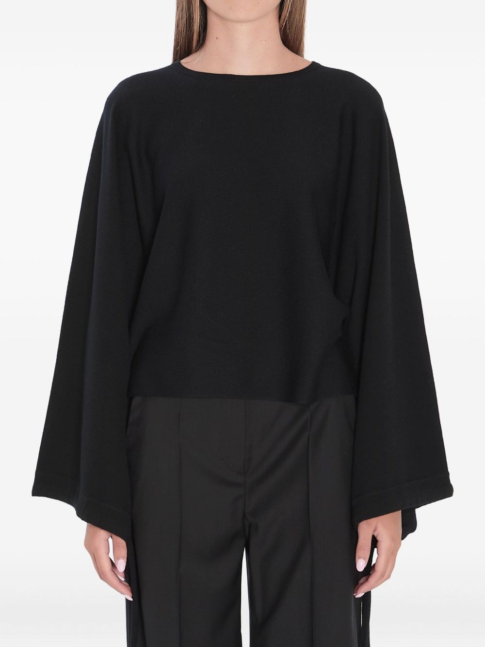 Max Mara Sweater With Wide Bat Sleeves. In Black