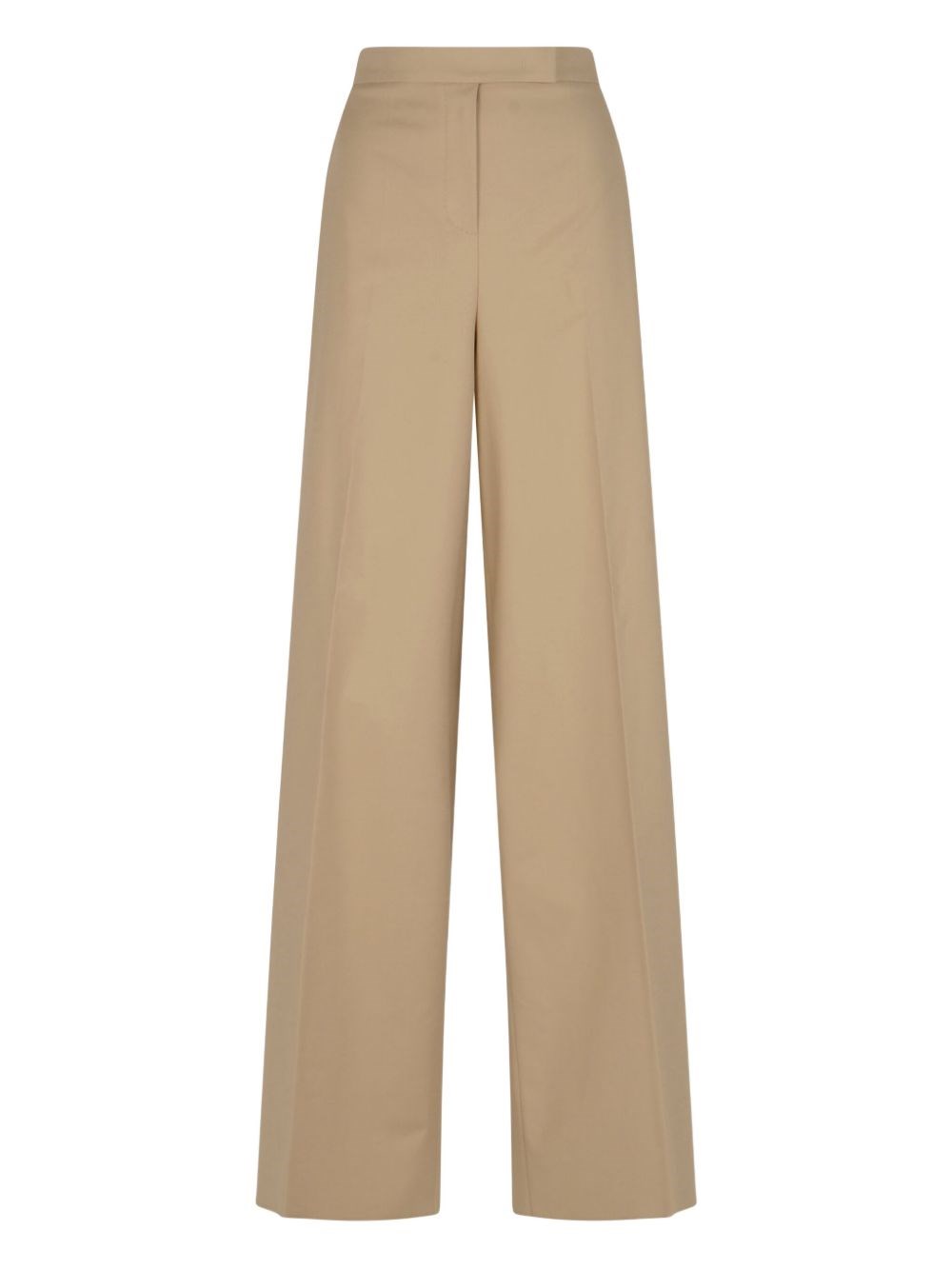 Max Mara Loose Cotton Trousers In Neutral