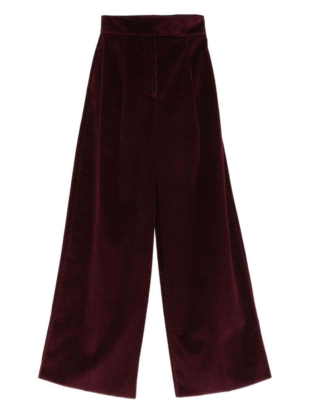 Max Mara Velvet Wide Leg Pants In Red