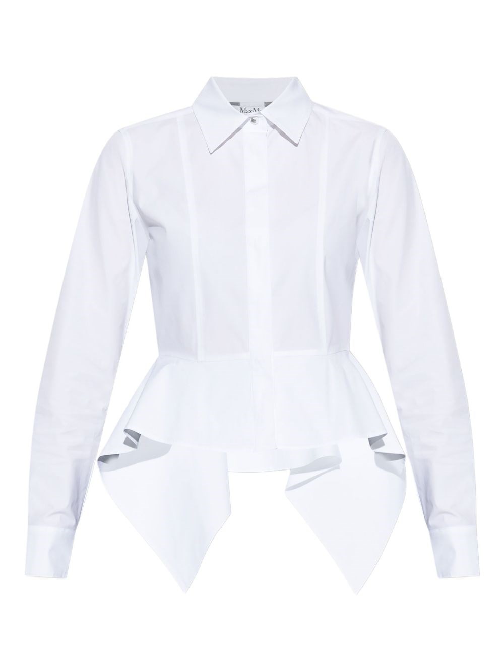 Max Mara Stretch Cotton Poplin Shirt In White