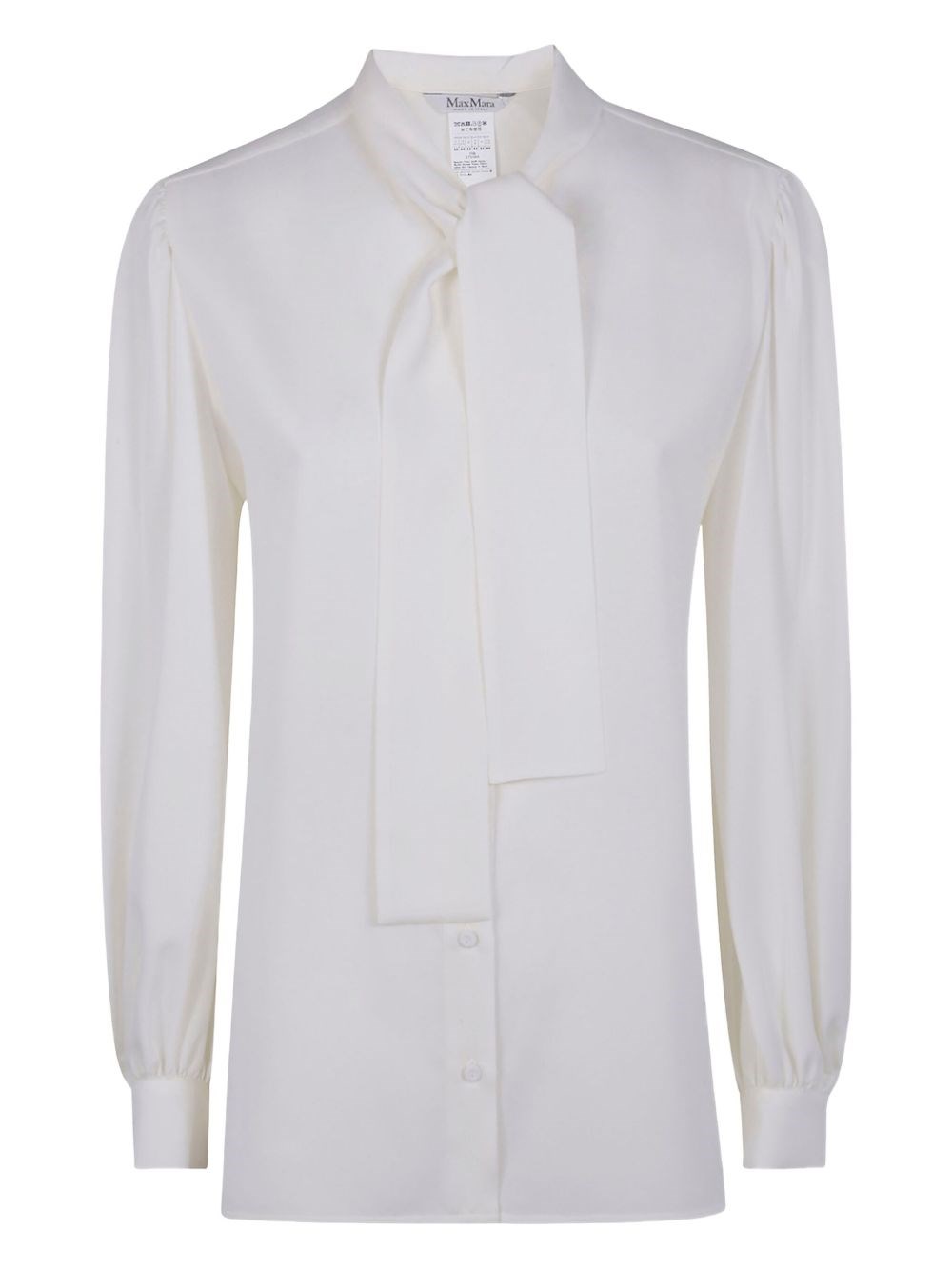 Max Mara Washed Silk Charmeuse Shirt In Neutral