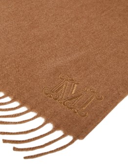 MAX MARA - Camel stole with Monogram embroidery