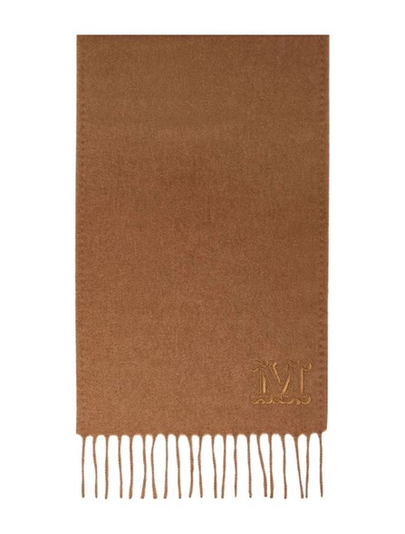 MAX MARA - Camel stole with Monogram embroidery