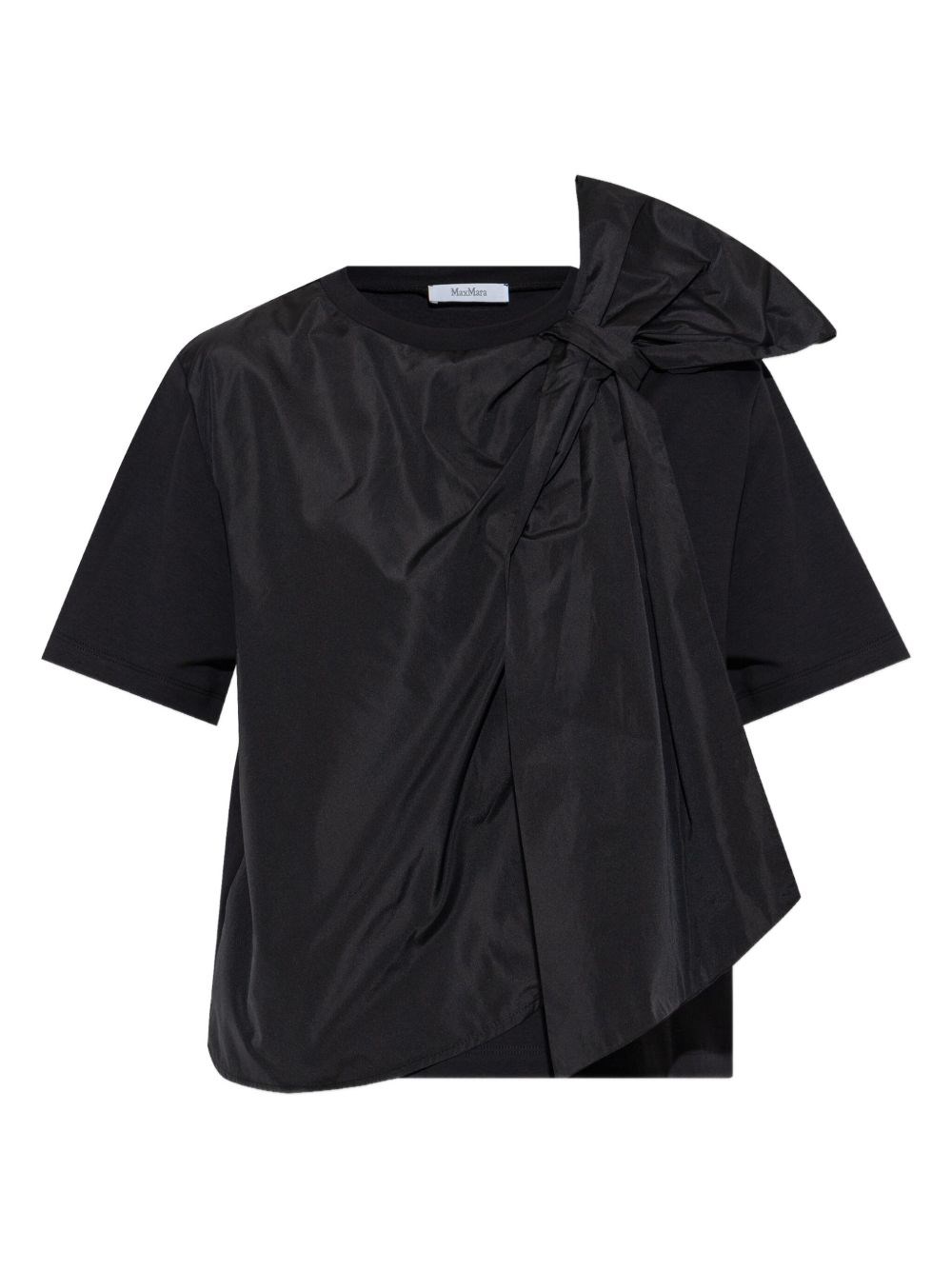 Max Mara Cotton And Taffeta Jersey T-shirt In Black