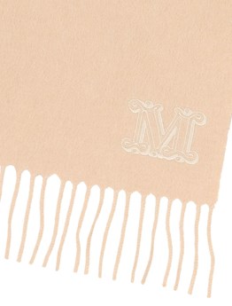 MAX MARA - Camel stole with Monogram embroidery