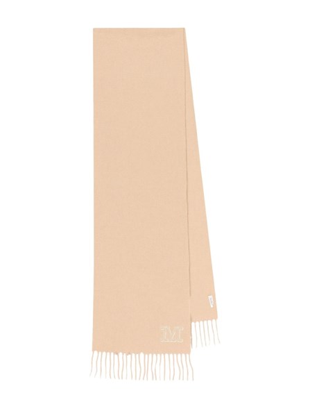 MAX MARA - Camel stole with Monogram embroidery
