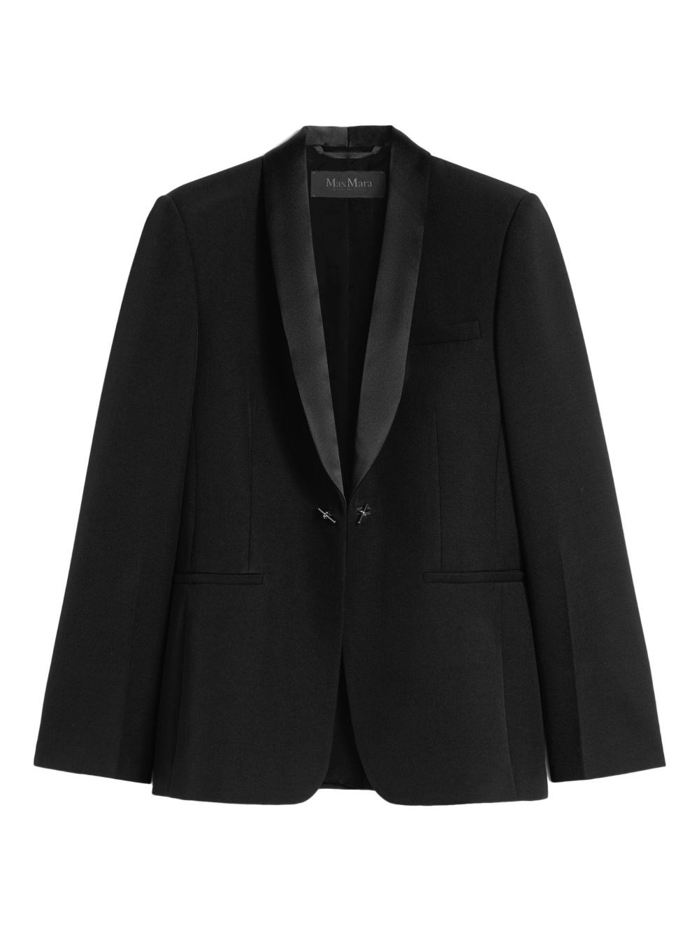 Max Mara Wool Gabardine Blazer In Black