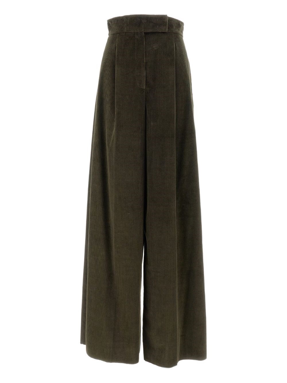 Max Mara Velvet Wide Leg Pants In Green