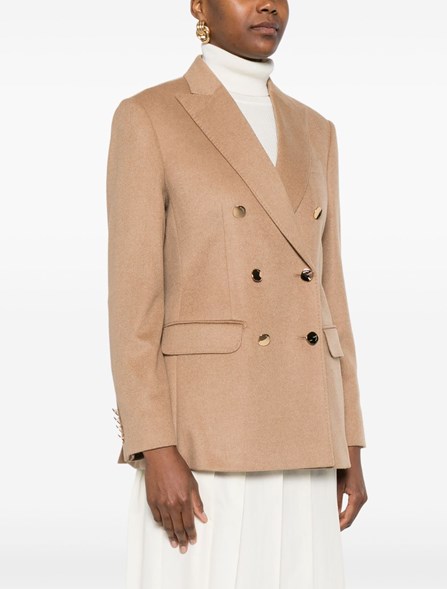 MAX MARA - Blazer in drap di cammello zibellinato