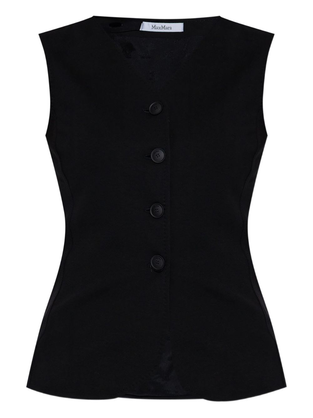 Max Mara Compact Jersey Vest In Black
