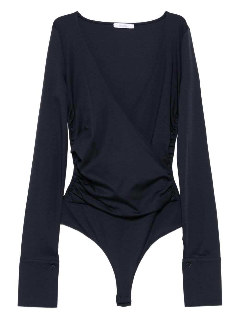 Max Mara Wool Jersey Bodysuit In Blue