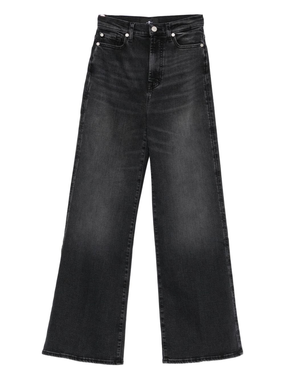 7 For All Mankind High-waisted Jeans In Black
