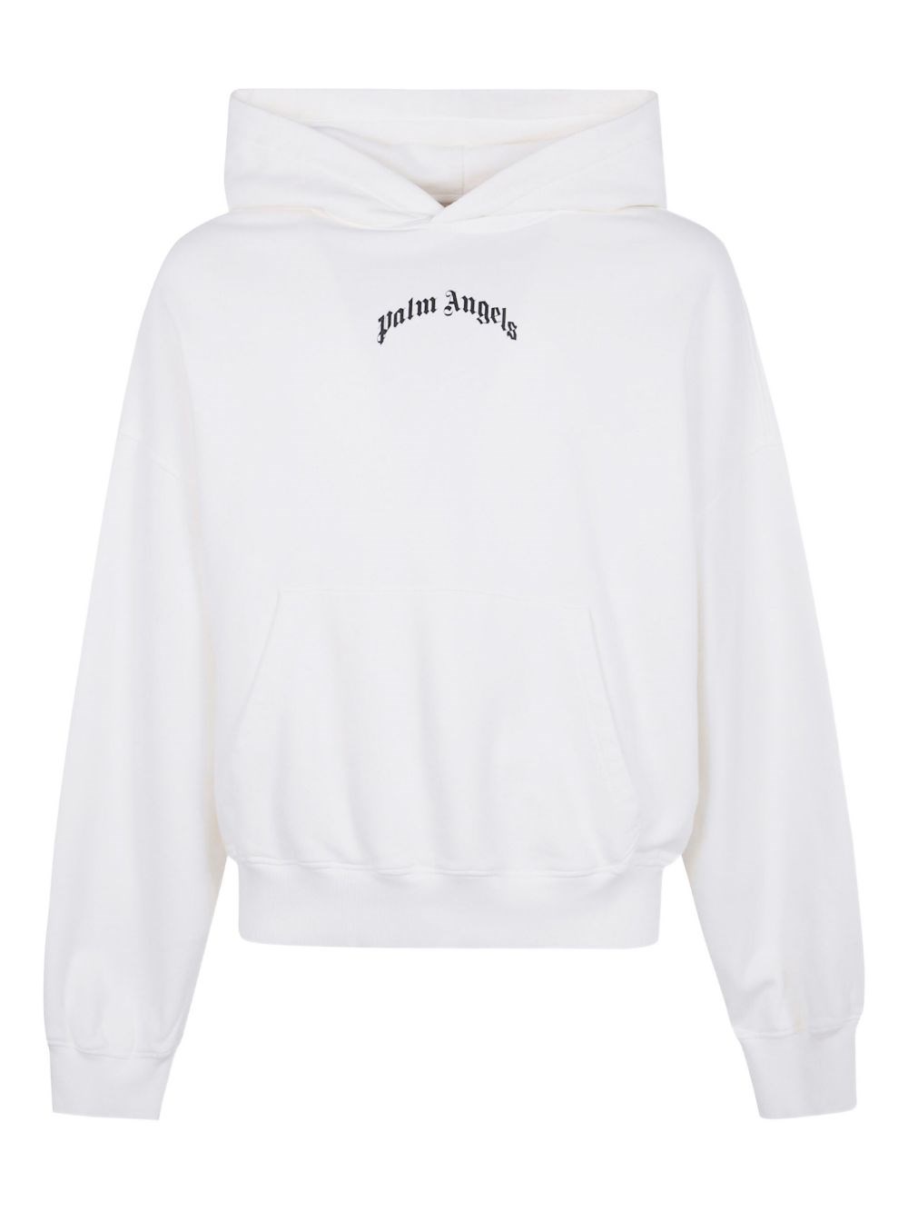 Palm Angels Oversized Hoodie With Drawstring Hood And Logo Accents In White