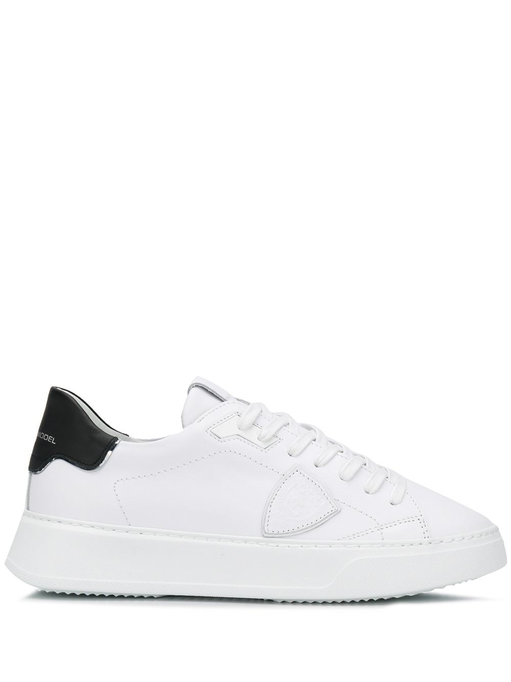 Philippe Model Temple Low Sneakers In White Leather In White