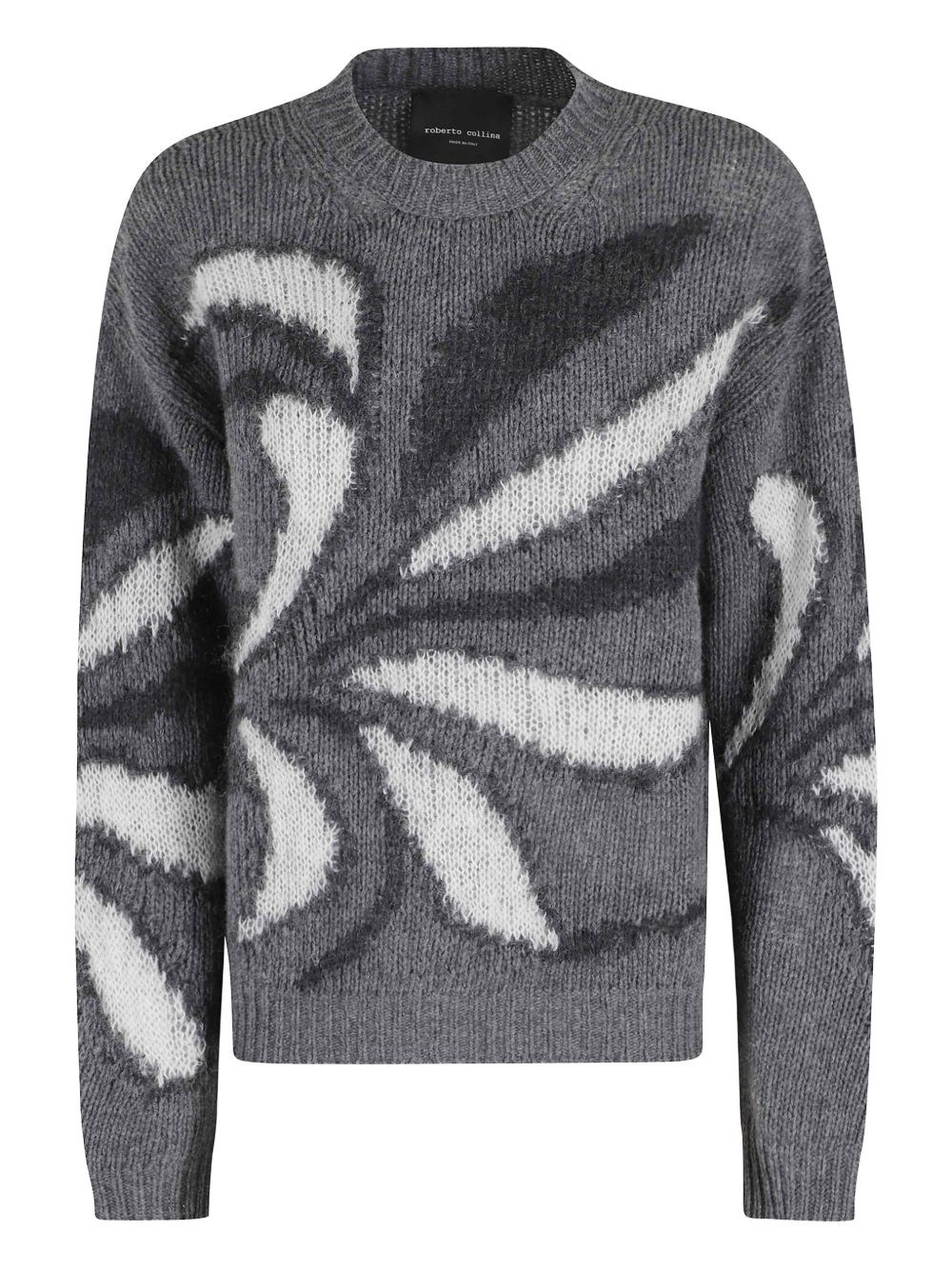 Roberto Collina Merino Wool And Mohair Blend Sweater In Gray