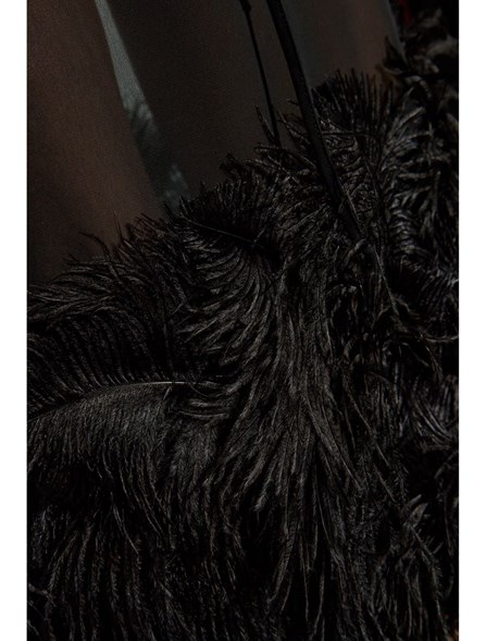 THE ATTICO - Georgette skirt with feathers