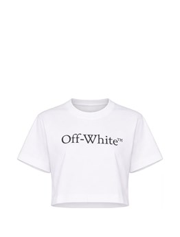 OFF-WHITE - T-shirt crop in cotone