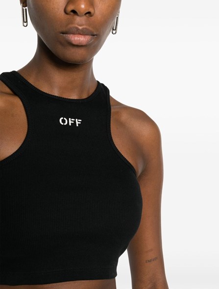 OFF-WHITE - RIBBED CROP TOP