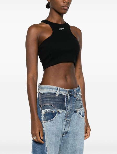 OFF-WHITE - RIBBED CROP TOP