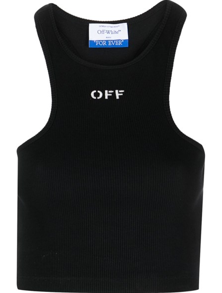 OFF-WHITE - RIBBED CROP TOP