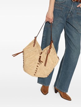 ISABEL MARANT - Borsa in rafia e pelle