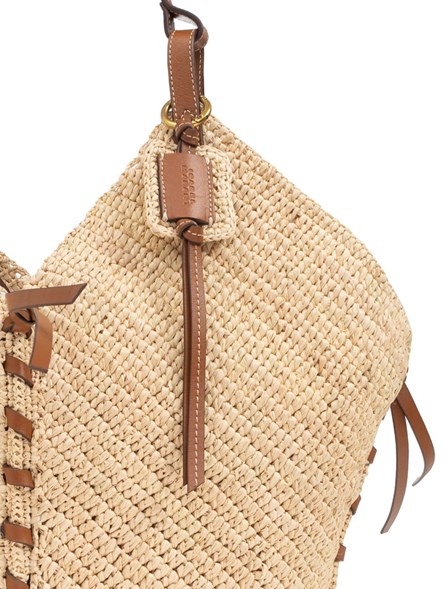 ISABEL MARANT - Raffia and leather bag