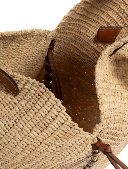 ISABEL MARANT - Raffia and leather bag