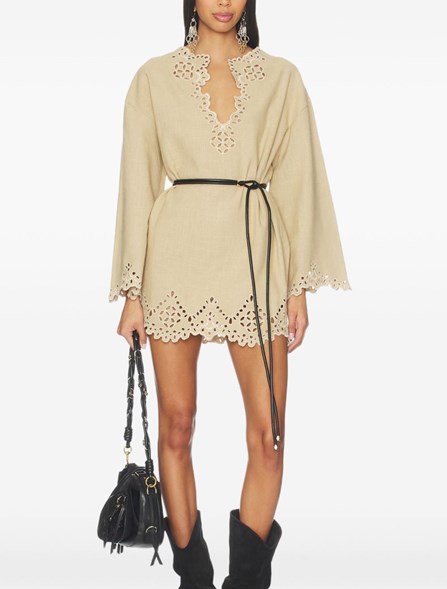 MARANT ÉTOILE - Openwork cotton tunic dress
